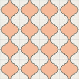 Mission Colonial Relief Cement Rug Layout - Salmon Colorway