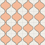 Mission Colonial Relief Cement Rug Layout - Salmon Colorway