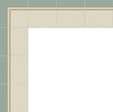 Mission Franjas Corner III Border Pattern in Soft Sage II Colorway