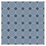 Mission French Blue Octagon with Navy Dot Encaustic Cement Tile