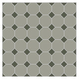 Mission Gray Octagon with Charcoal Dot Encaustic Cement Tile