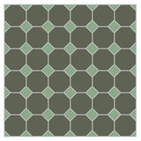 Mission Green Asia Octagon with Vert Clair Dot Encaustic Cement Tile