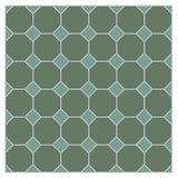 Mission Green Octagon with Aqua Dot Encaustic Cement Tile
