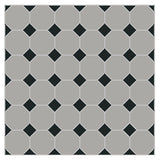 Mission Gris Octagon with Black Dot Encaustic Cement Tile