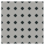 Mission Gris Octagon with Black Dot Encaustic Cement Tile