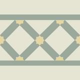Mission Lattice Border Encaustic Cement Tile 8" x 8" Summer Colorway