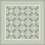 Mission Lattice Border and Corner with Zebra Field Rug Layout in Summer Colorway