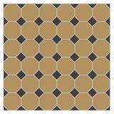 Mission Mocha Octagon with Chocolate Asia Dot Encaustic Cement Tile