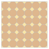 Mission Naranja Octagon with Jaune Clair Dot Encaustic Cement Tile