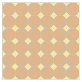 Mission Naranja Octagon with Jaune Clair Dot Encaustic Cement Tile