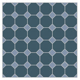 Mission Navy Octagon with French Blue Dot Encaustic Cement Tile