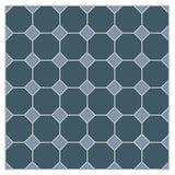 Mission Navy Octagon with French Blue Dot Encaustic Cement Tile