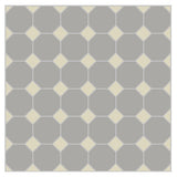 Mission Oxford Gray Octagon with Blanc Dot Encaustic Cement Tile