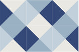 Mission Partial Field in Blue 8"x8" Encaustic Cement Tile Rug