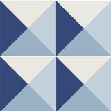 Mission Partial Field in Blue 8"x8" Encaustic Cement Tile Quarter Design