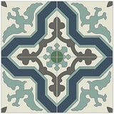 Mission Pescadero B Encaustic Cement Tile 8"x8" Quarter Design