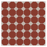 Mission Rouge Octagon with Taupe Dot Encaustic Cement Tile