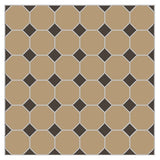 Mission Sand Octagon with Chocolate Dot Encaustic Cement Tile