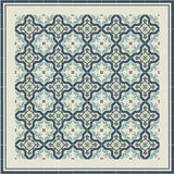 Mission Striped Navy & White Border and Pescadero B Field Rug