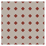 Mission Taupe Octagon with Rouge Dot Encaustic Cement Tile