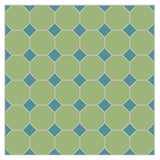 Mission Verde Caribe Octagon with Turquoise Dot Encaustic Cement Tile
