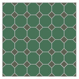 Mission Vert Fonce Octagon with Green Asia Dot Encaustic Cement Tile