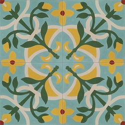 Mission Vines 01 8"x8" Cement Tile Quarter Design