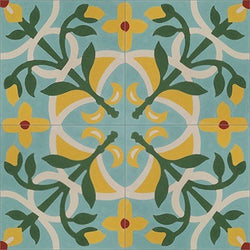 Mission Vines 01 8"x8" Cement Tile Quarter Design