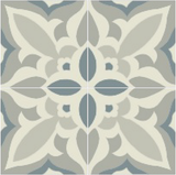 Mission Zebra Quarter Design Encaustic Cement Tile - Tranquil Colorway