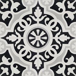 Mission Amalia Black Encaustic Cement Tile 8"x8"