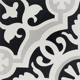Mission Amalia Black 8"x8" Encaustic Cement Tile