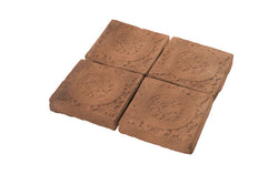 Monterey 4"x4" Rustic Relief Deco Tile - Cotto Dark