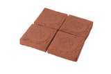 Monterey 4"x4" Rustic Relief Deco Tile - Mission Red