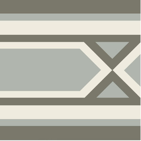 Mission Santiago Border 8"x8" Encaustic Cement Tile in Mountain Colorway