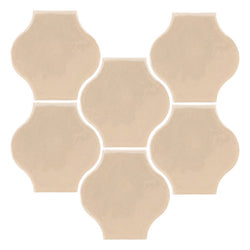 Clay Arabesque Mini 4"x4" Pata Grande Tile - Almond