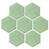 Peppermint Malibu Field Glazed Ceramic Tile 6" Haxagon
