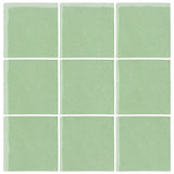 Peppermint Malibu Field Glazed Ceramic Tile 4"x4"