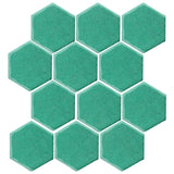 Clay Arabesque 4" Hexagon Glazed Ceramic Tile - Aqua Green