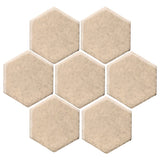Clay Arabesque 6" Hexagon Glazed Ceramic Tile - Almond