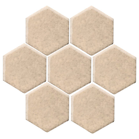 Clay Arabesque 6" Hexagon Glazed Ceramic Tile - Almond