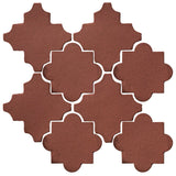 Clay Arabesque Cordova Tile - Unglazed Braun