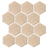 Clay Arabesque 4" Hexagon Glazed Ceramic Tile - Almond