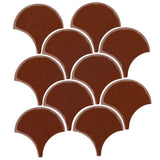 Clay Arabesque 4" Conche or Fish Scale Tile - Avente Tile