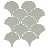 Clay Arabesque 4" Conche or Fish Scale Tile - Avente Tile