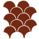Clay Arabesque 4" Conche or Fish Scale Tile - Avente Tile