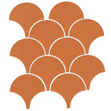Clay Arabesque 4" Conche or Fish Scale Tile - Avente Tile
