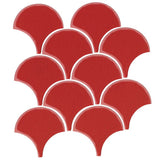 Clay Arabesque 4" Conche or Fish Scale Tile - Avente Tile