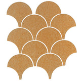 Clay Arabesque 4" Conche or Fish Scale Tile - Avente Tile
