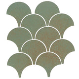 Clay Arabesque 4" Conche or Fish Scale Tile - Avente Tile