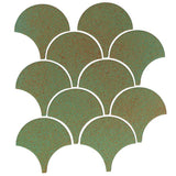 Clay Arabesque 4" Conche or Fish Scale Tile - Avente Tile